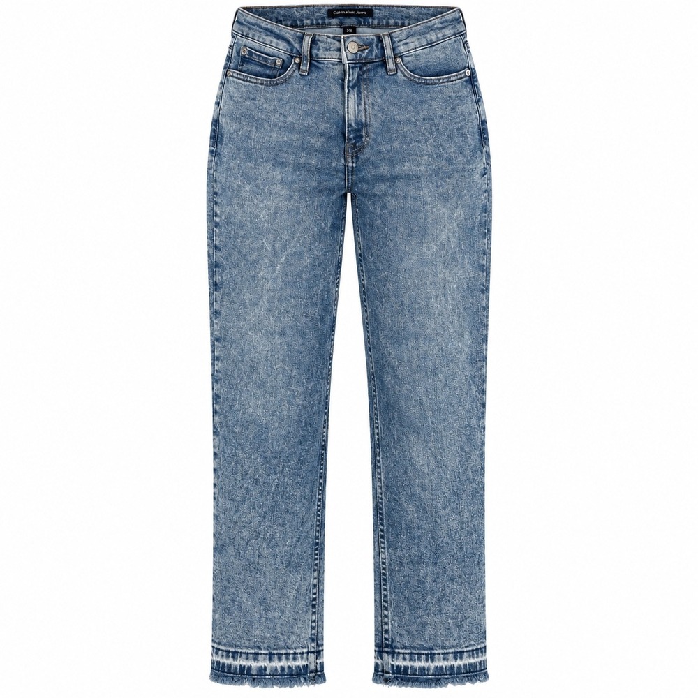 Calvin Klein Jeans Womens Straight Leg 27 Cotton Blue Acid Wash High Rise 2000s